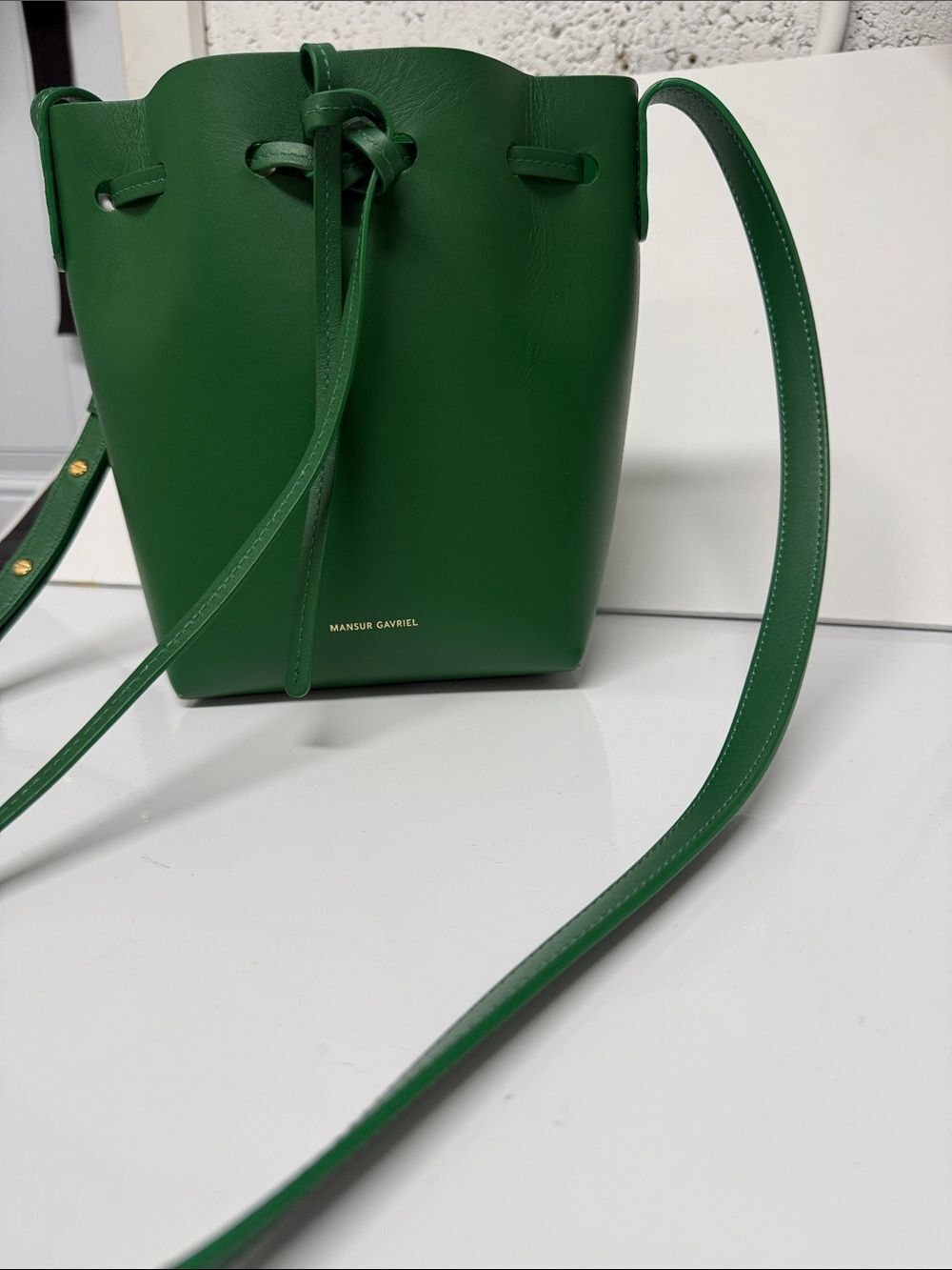 Mansur Gavriel Emerald Green Mini Bucket Crossbody - NEVER WORN - NWOT